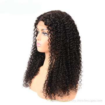 Huashuo Free Shipping 4*4 Human Lace Closure Wig Brazilian Virgin Human Hair Lace Wigs With Baby Hair Jerry Curl